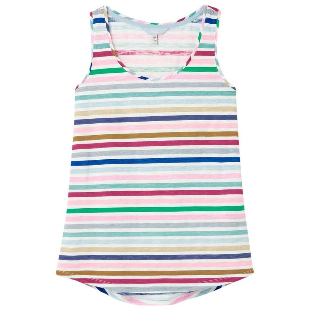 NWT Womens Size 6 Joules Rainbow Bo Stripe Cotton Jersey Vest Tank Top NEW